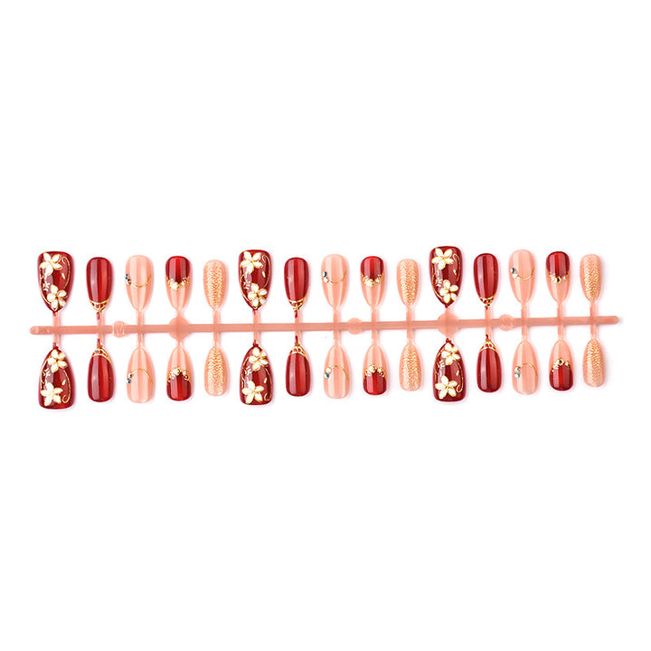 Decorative Floral Design Press-On Nails Stornfield