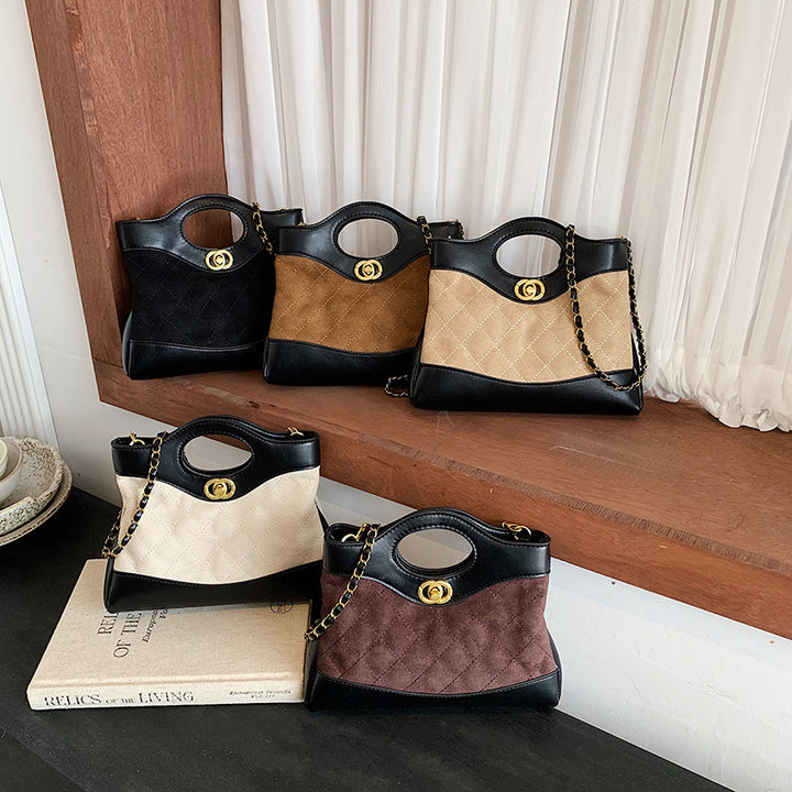 Quilted Multi-Texture Handheld Tote Bag