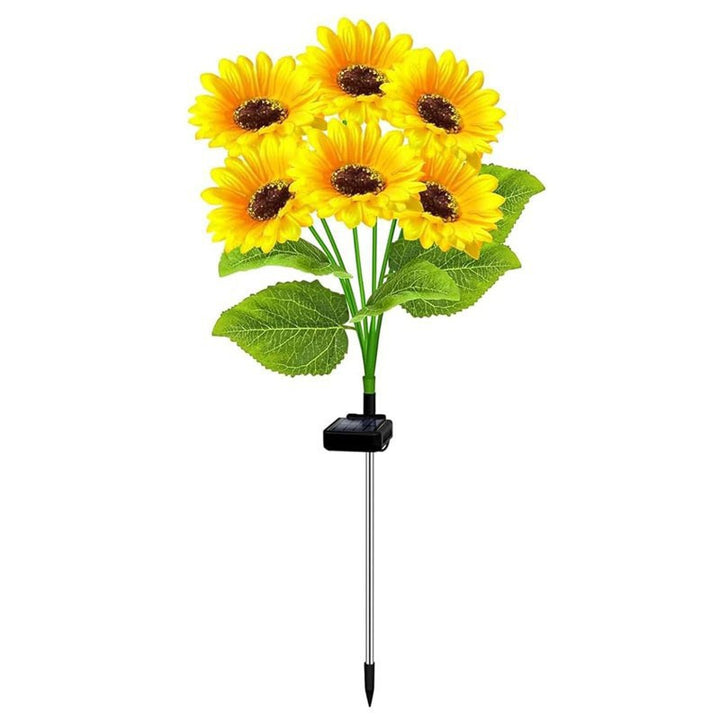 Solar-Powered LED Sunflower Garden Stake Lamp With Waterproof Panel And Adjustable Stem Stornfield