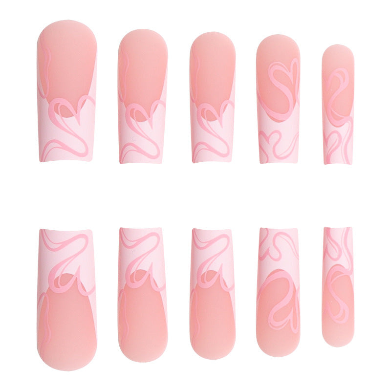 Long Press-On Nail Art Set with Heart Design Stornfield