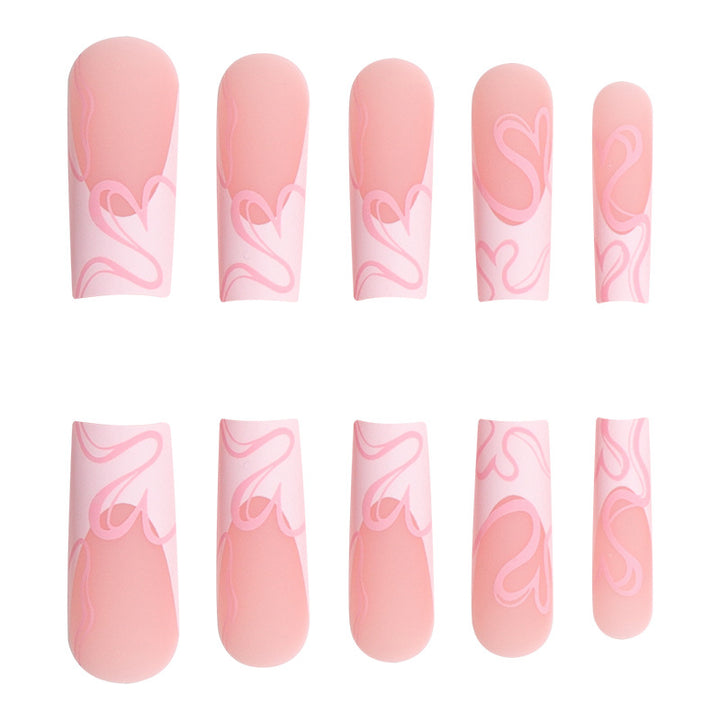 Long Press-On Nail Art Set with Heart Design Stornfield