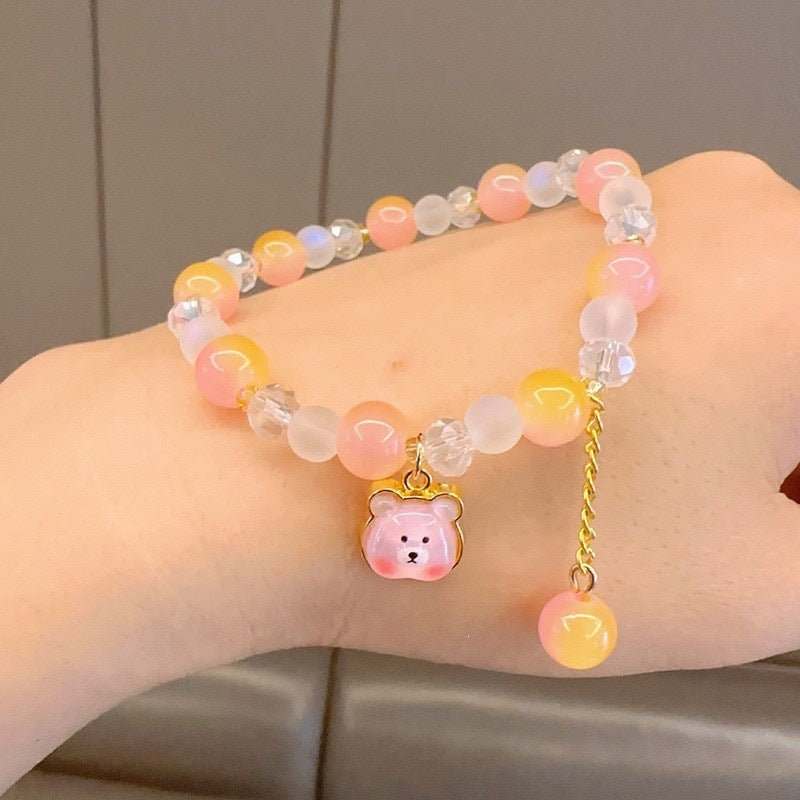 Playful bracelet with colorful glass beads and pendant Stornfield