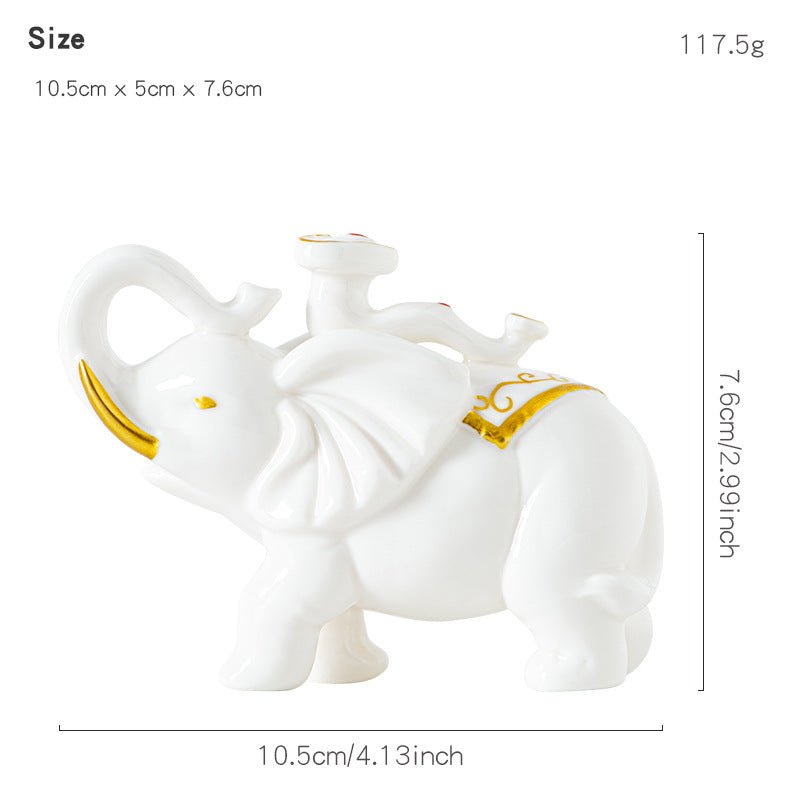 Elegant elephant figurine made of high-quality ceramic Stornfield