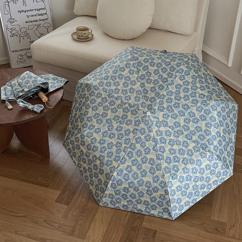 Ladies Collapsible Umbrella with Elegant Floral Pattern Stornfield