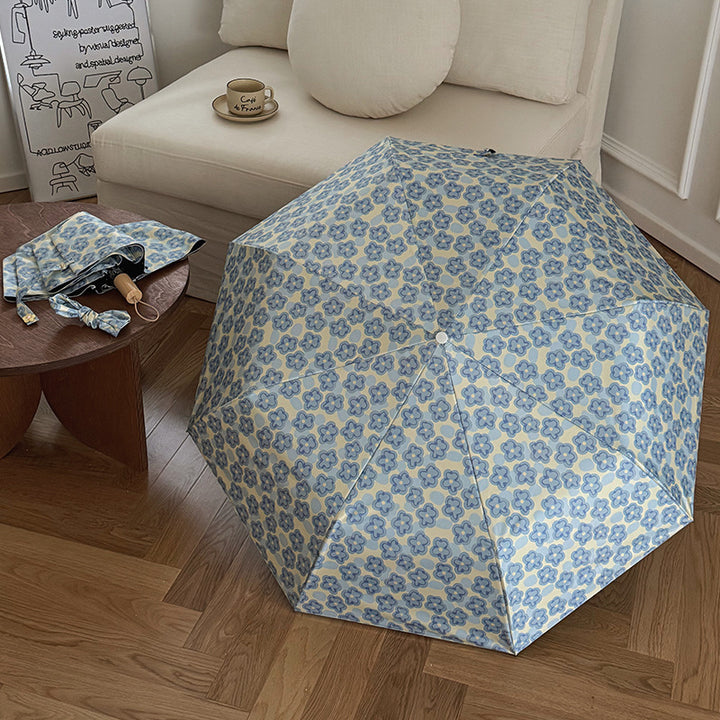 Ladies Collapsible Umbrella with Elegant Floral Pattern Stornfield