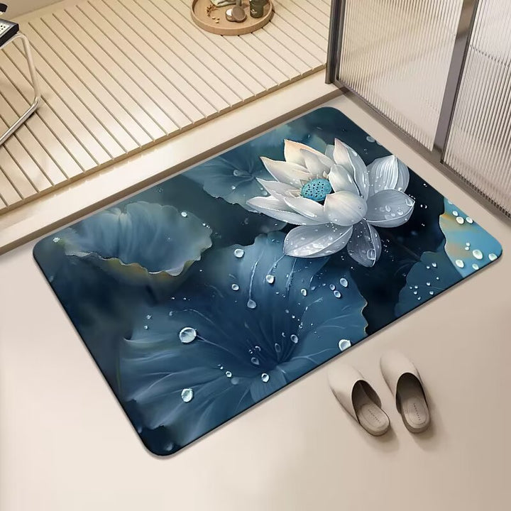 Floral Design Non-Slip Bath Mat