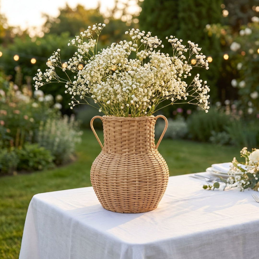 Handcrafted decorative basket made of natural weave Stornfield