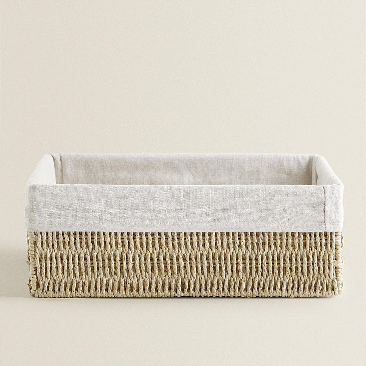 Natural storage basket with removable lining Stornfield