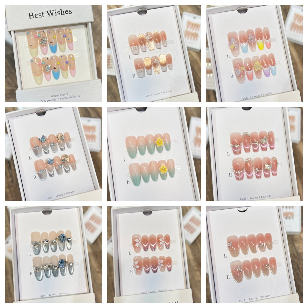 Elegant Reusable Press-On Nail Art Set