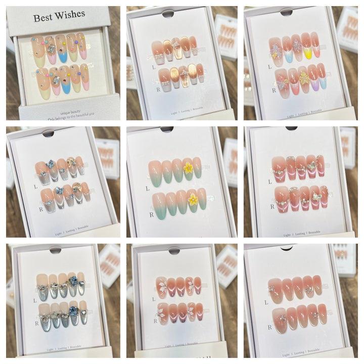 Elegant Reusable Press-On Nail Art Set