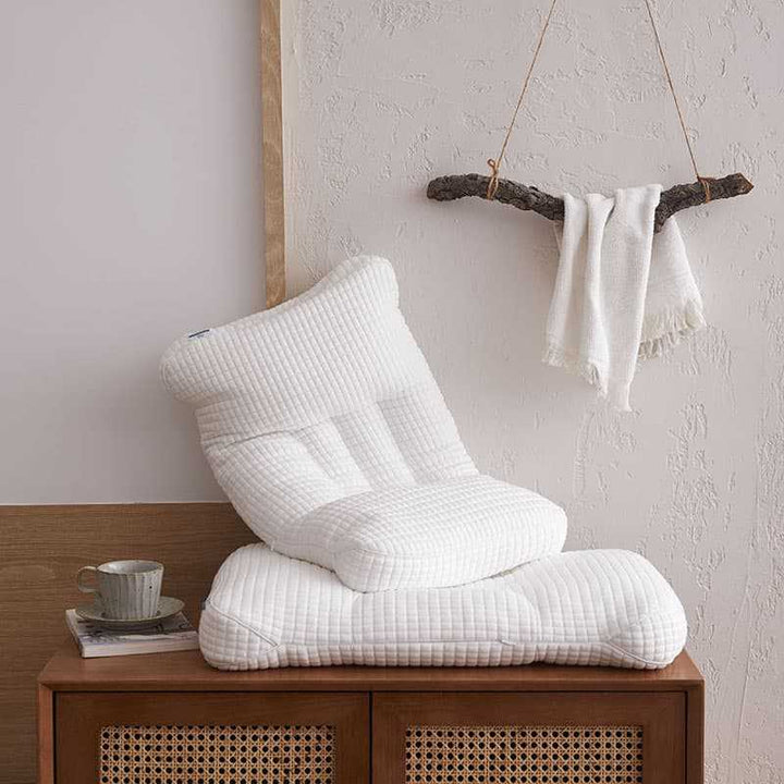 Ergonomic Quilted Floor Backrest and Seat Cushion Set