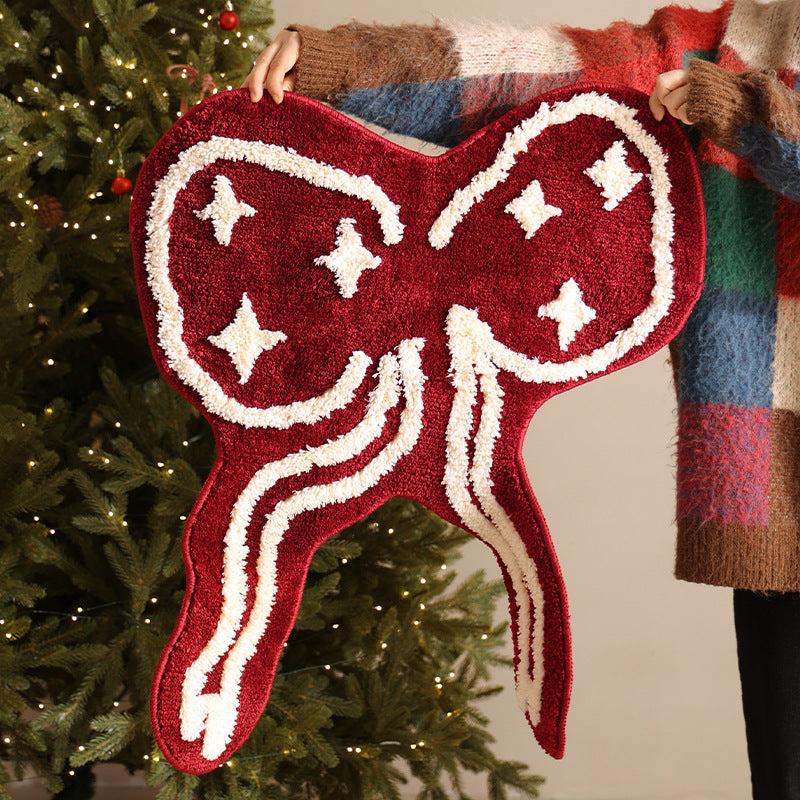Shaped tufted decorative carpet with loop and star motif Stornfield