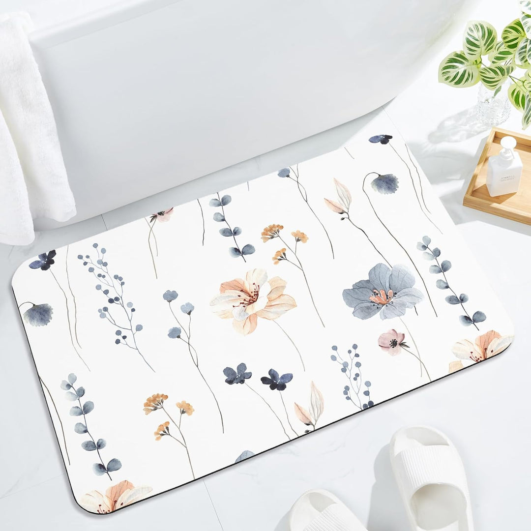 Floral Pattern Bath Mat