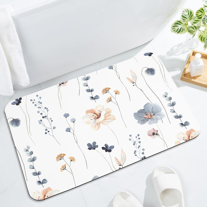 Floral Pattern Bath Mat