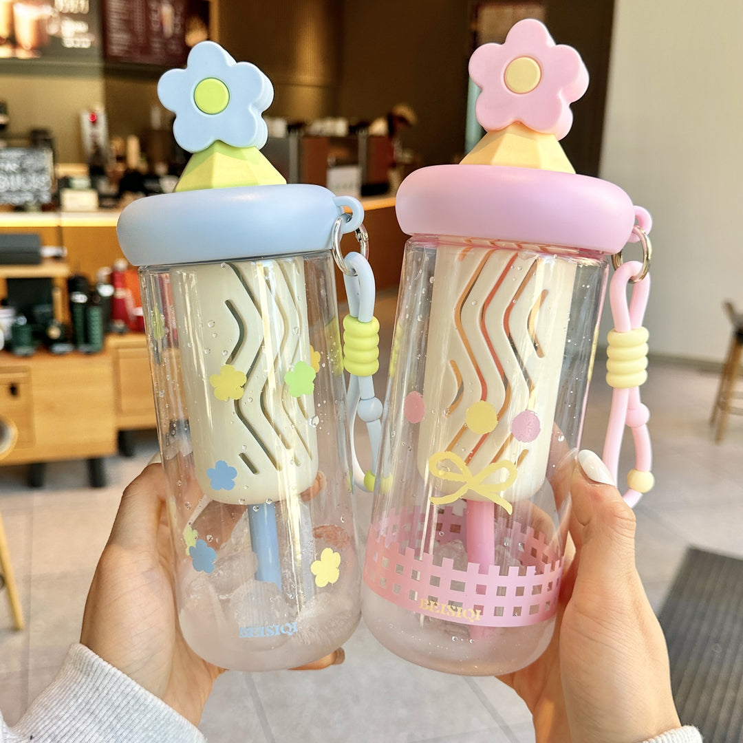 Unisex drinking cup with designs and silicone lid Stornfield