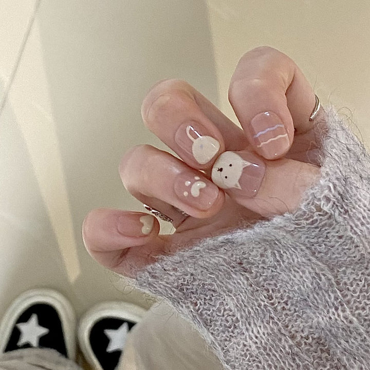 Cute Animal-Themed Press-On Nail Set