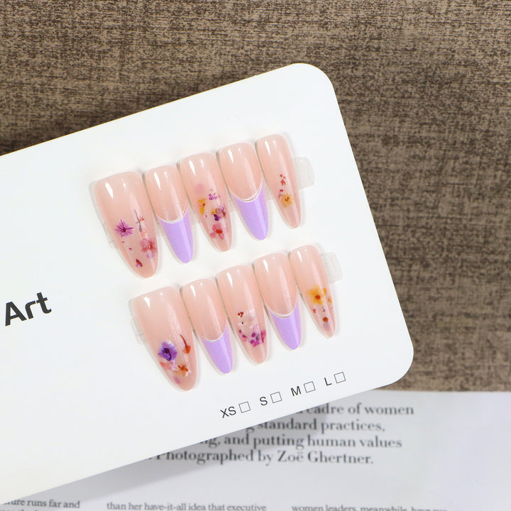 Floral-Embellished Press-On Nail Set Stornfield