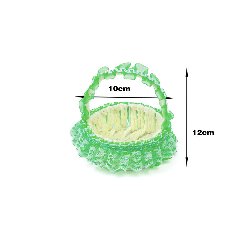 Decorative Lace Trim Woven Basket Stornfield