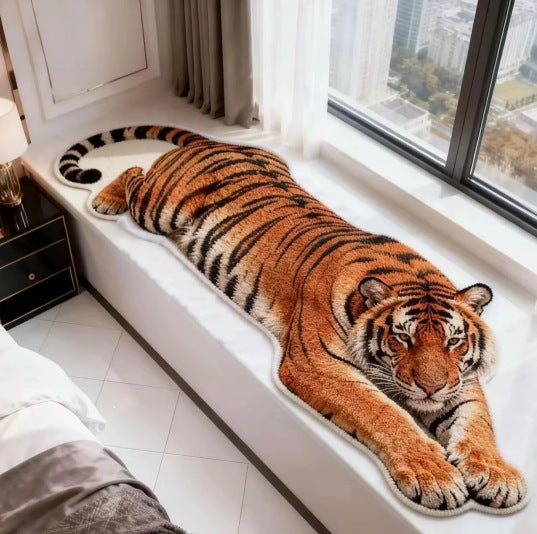 Cartoon Tiger-Themed Area Rug