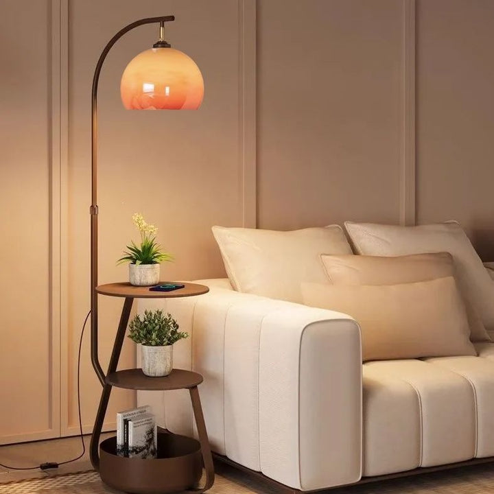 Modern Floor Lamp with Shelves