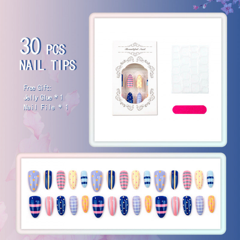 Creative Patterned Press-On Nail Art Set