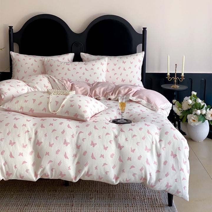 Silky Microfiber Duvet Cover Comforter Bedding Set with Hypoallergenic Pillow Shams