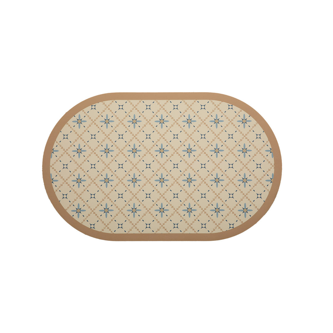 Oval wipeable placemat with embossed tulip pattern and non-slip underside Stornfield