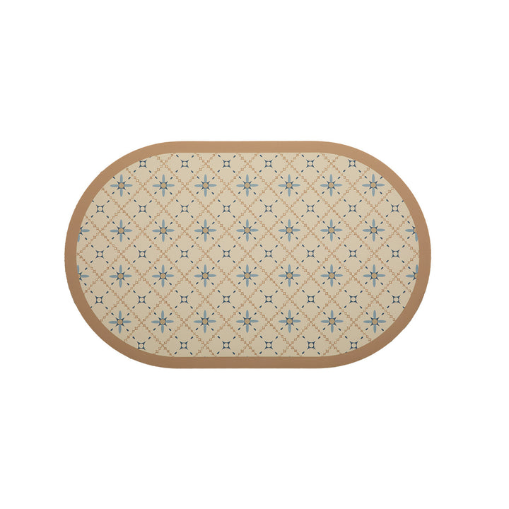 Oval wipeable placemat with embossed tulip pattern and non-slip underside Stornfield