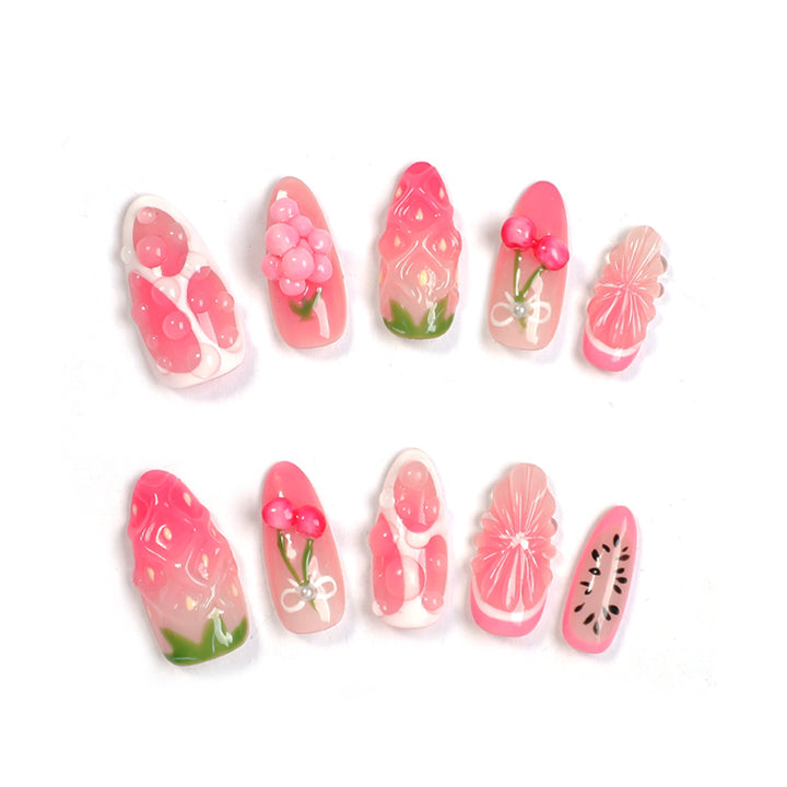 Creative Nail Set with fruity and floral designs Stornfield