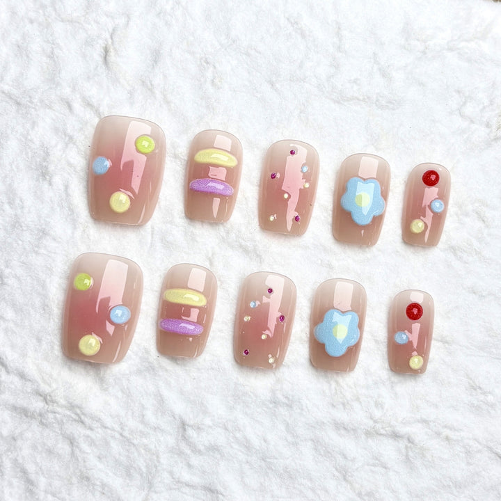 Decorative Press-On Nail Art Set with Creative Patterns