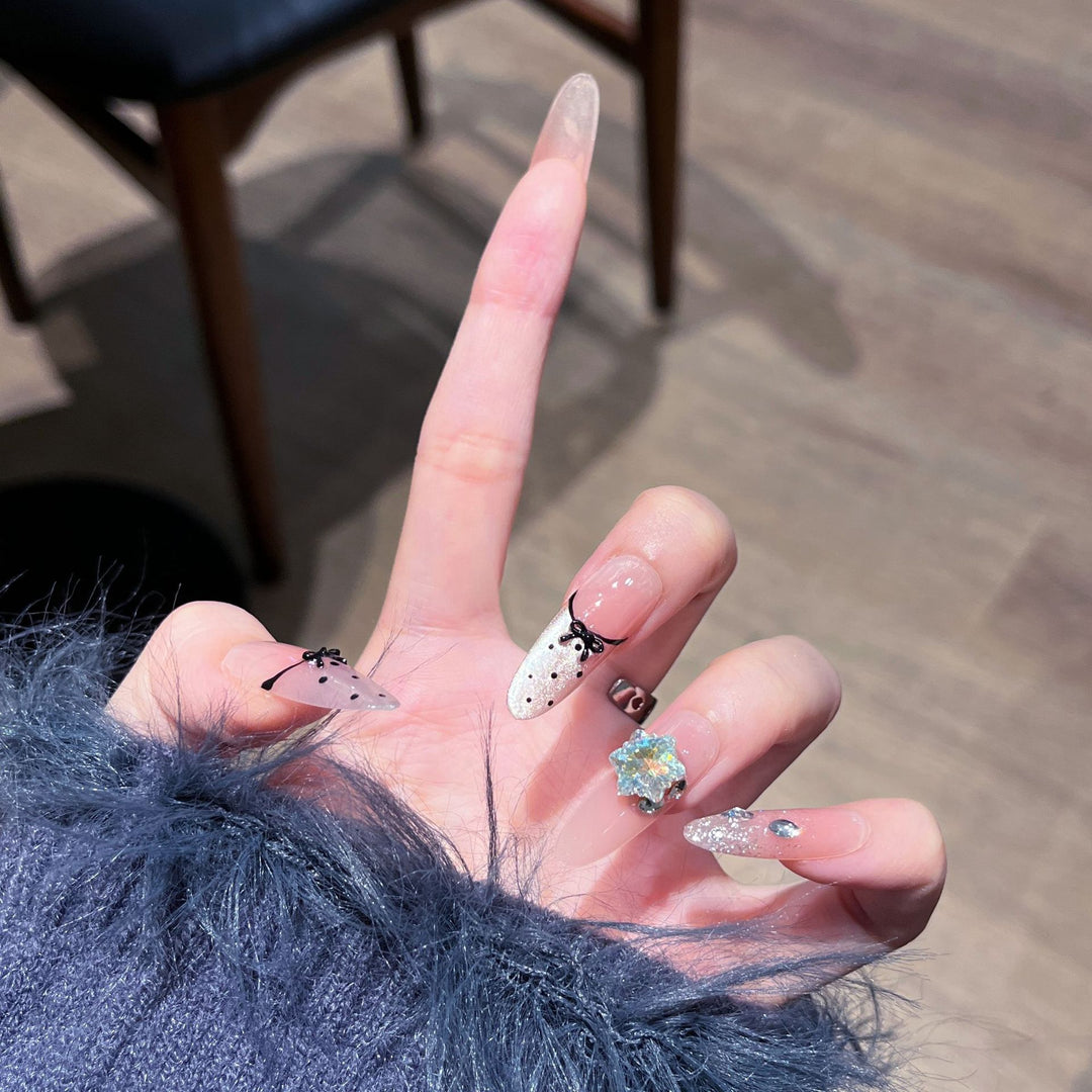 Decorative Crystal-Embellished Press-On Nail Set Stornfield