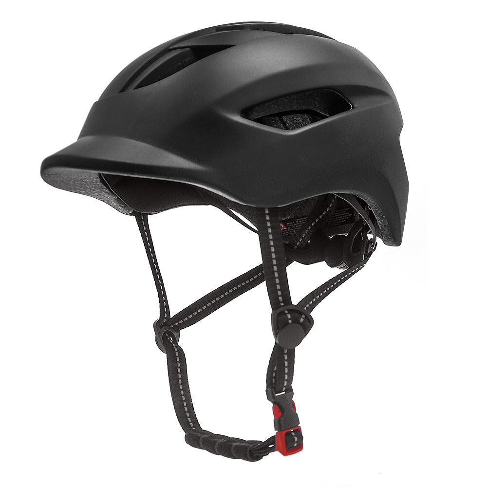 urban commuter cycling helmet with adjustable retention and integrated visor Stornfield