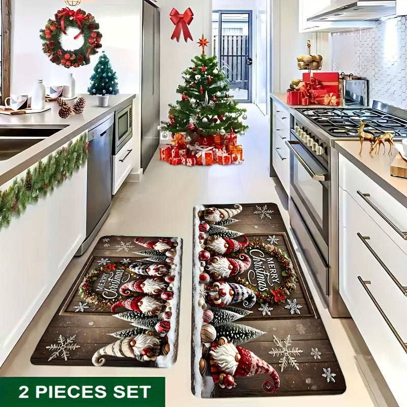 Festive Winter-Themed Kitchen Mat