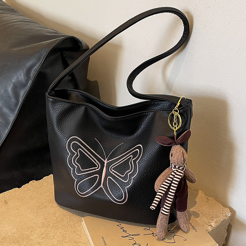 Butterfly Embroidered Tote Bag