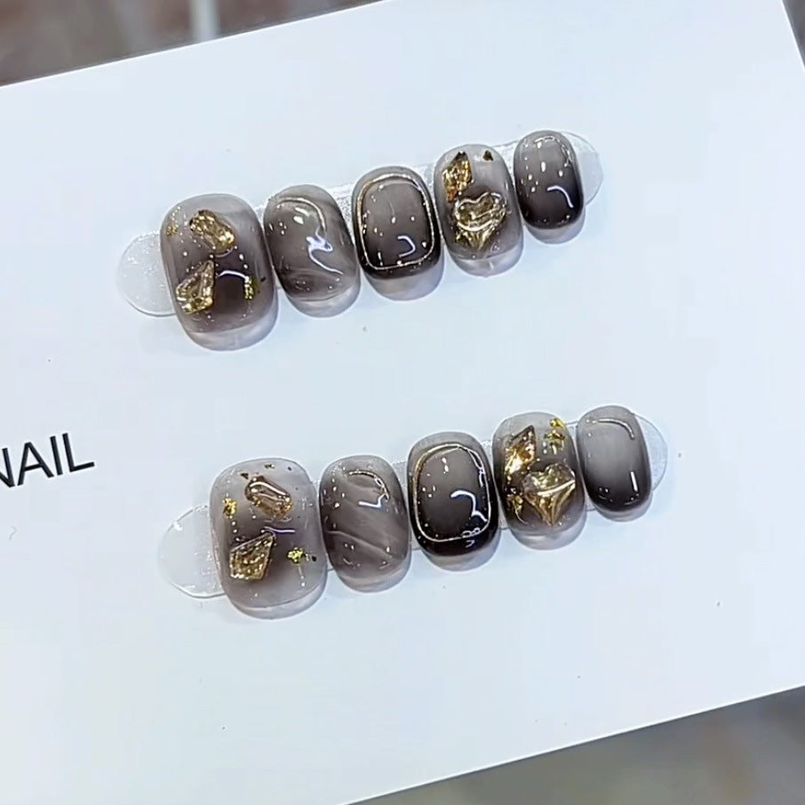 Artistic Marble Effect Press-On Nail Set Stornfield