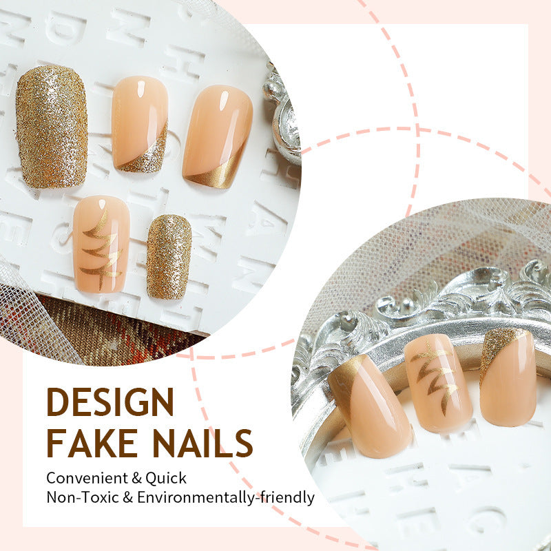 Artificial nail set with elegant gold accents Stornfield