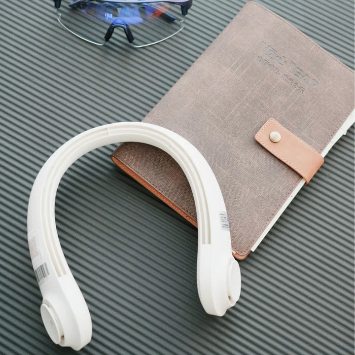 Unisex nan ergonomic neck fan bladeless with rechargeable battery, quiet motor, and adjustable airflow Stornfield