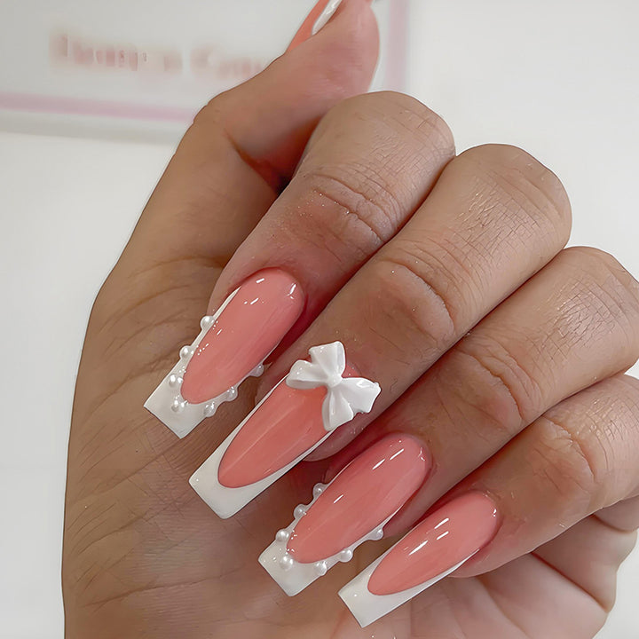 Artificial nail set with elegant 3D bows and high-quality decorations Stornfield