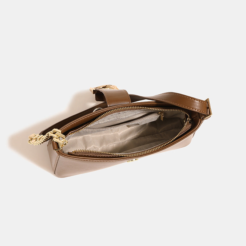 Chic Faux Leather Shoulder Handbag