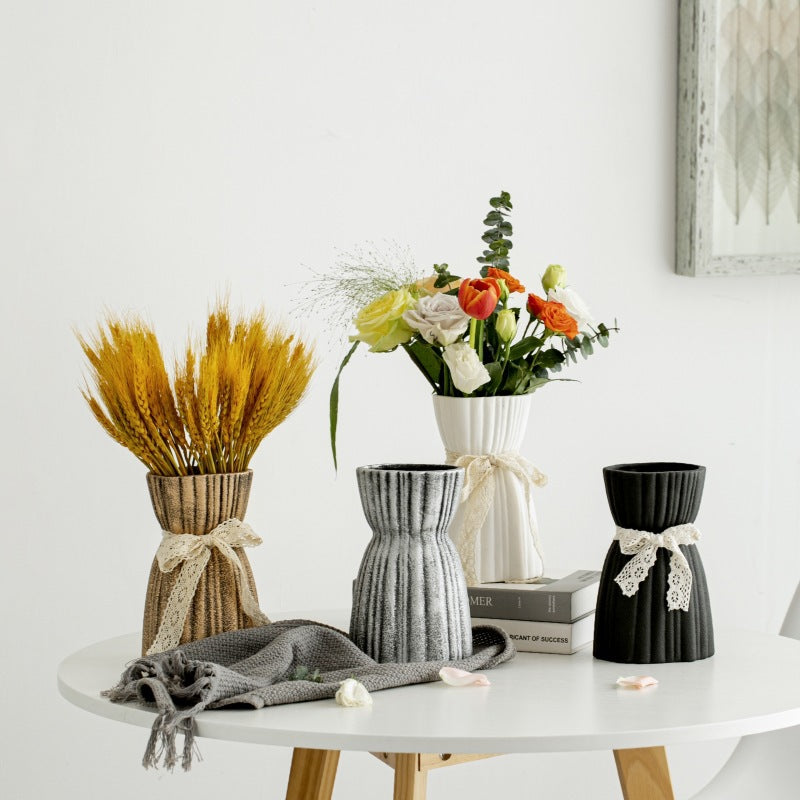 Ribbed Decorative Ceramic Vase Stornfeild