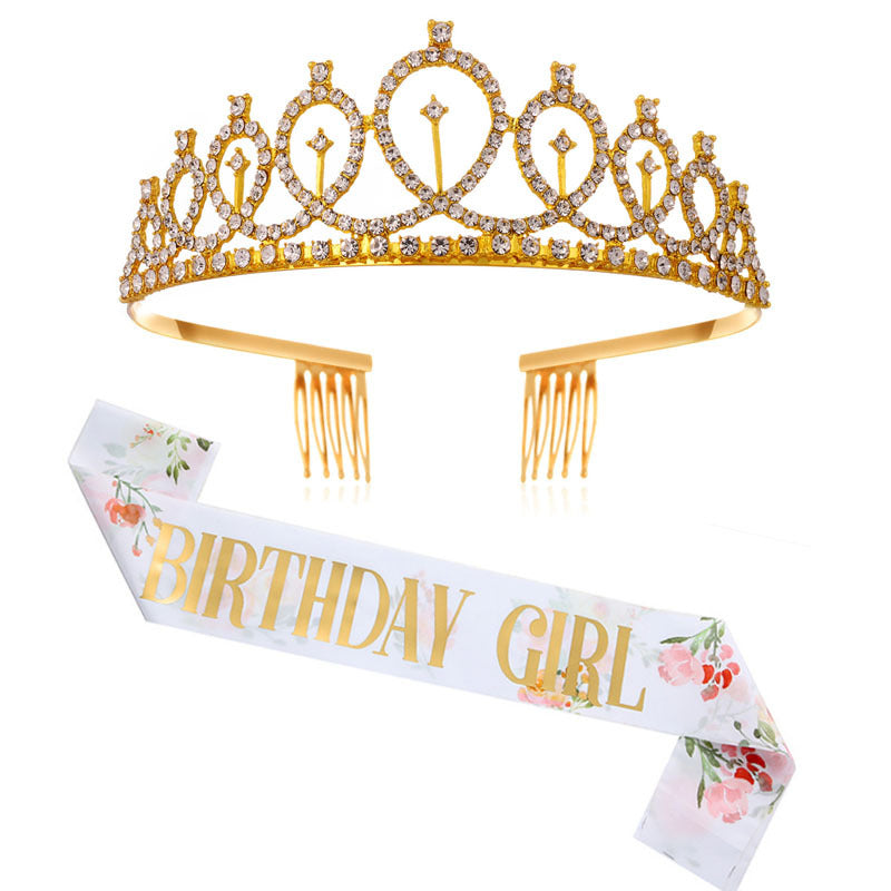 Ladies Sparkling Crown with Rhinestone Decorations Stornfield