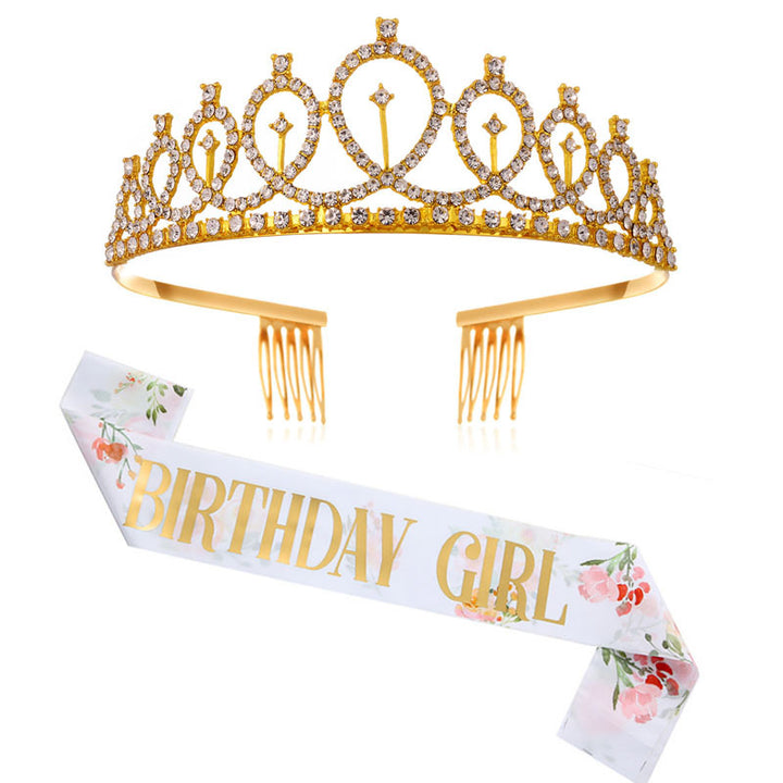 Ladies Sparkling Crown with Rhinestone Decorations Stornfield