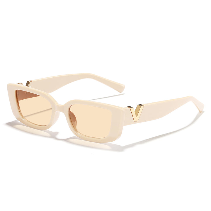 Ladies fashionable square sunglasses with golden accents Stornfield