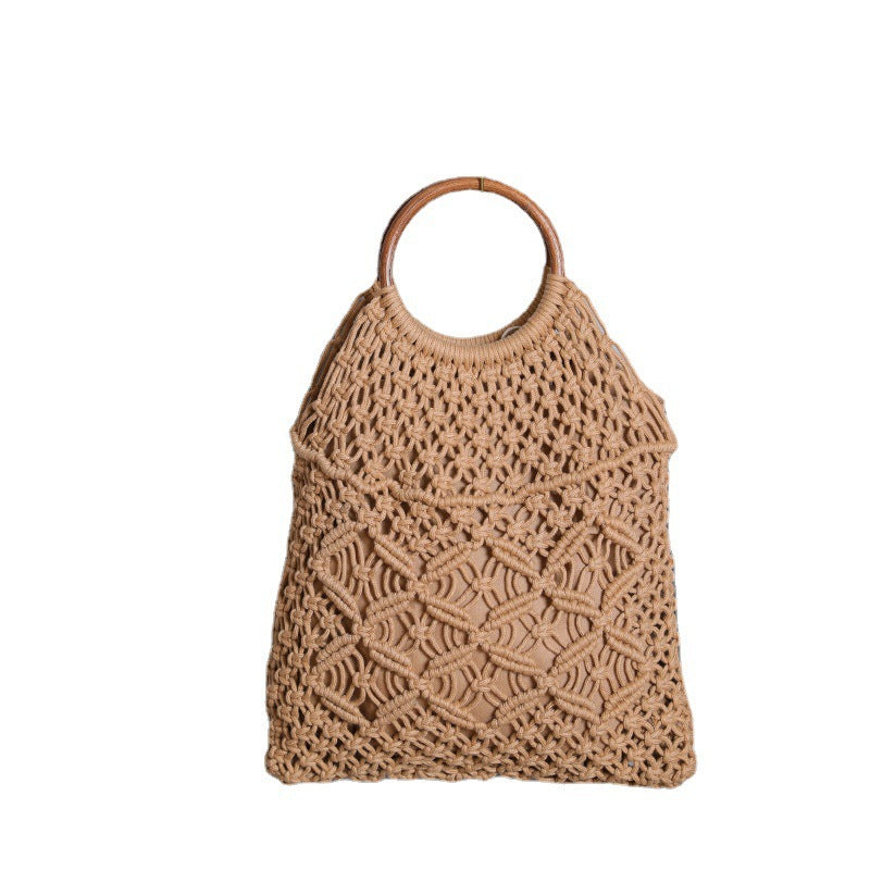 Macrame bag with wooden handle Stornfield