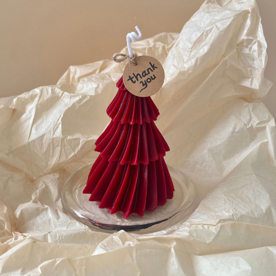 Layered Bubble Christmas Tree Sculptural Candle with Star Topper