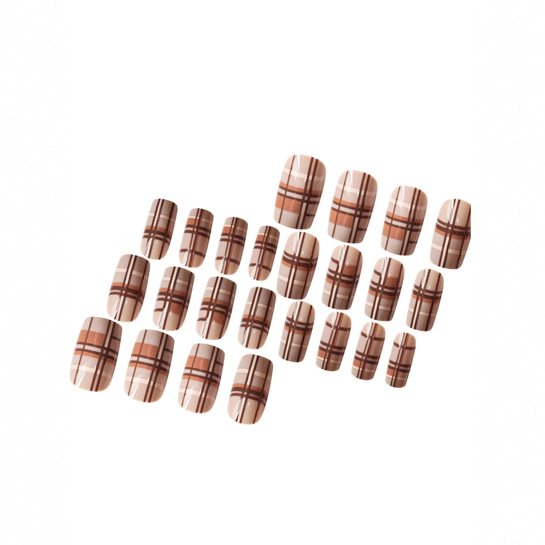 Stylish Plaid Press-On Nail Set Stornfield