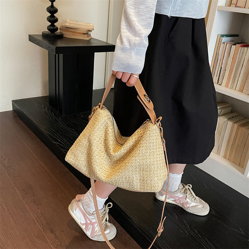 Elegant Straw Bag with Removable Shoulder Strap Stornfield