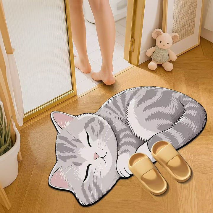 Cat-Themed Plush Bath Mat Stornfield