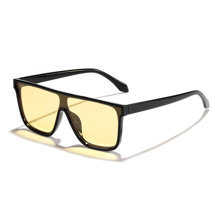 Women's futuristic fashion sunglasses with wide frame and contrasting lenses Stornfield
