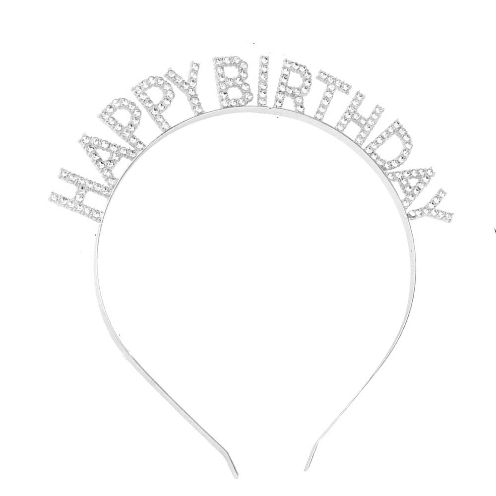 Ladies Glittering Headband with "Happy Birthday" Inscription Stornfield